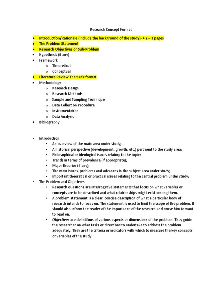 Research Concept Format | PDF