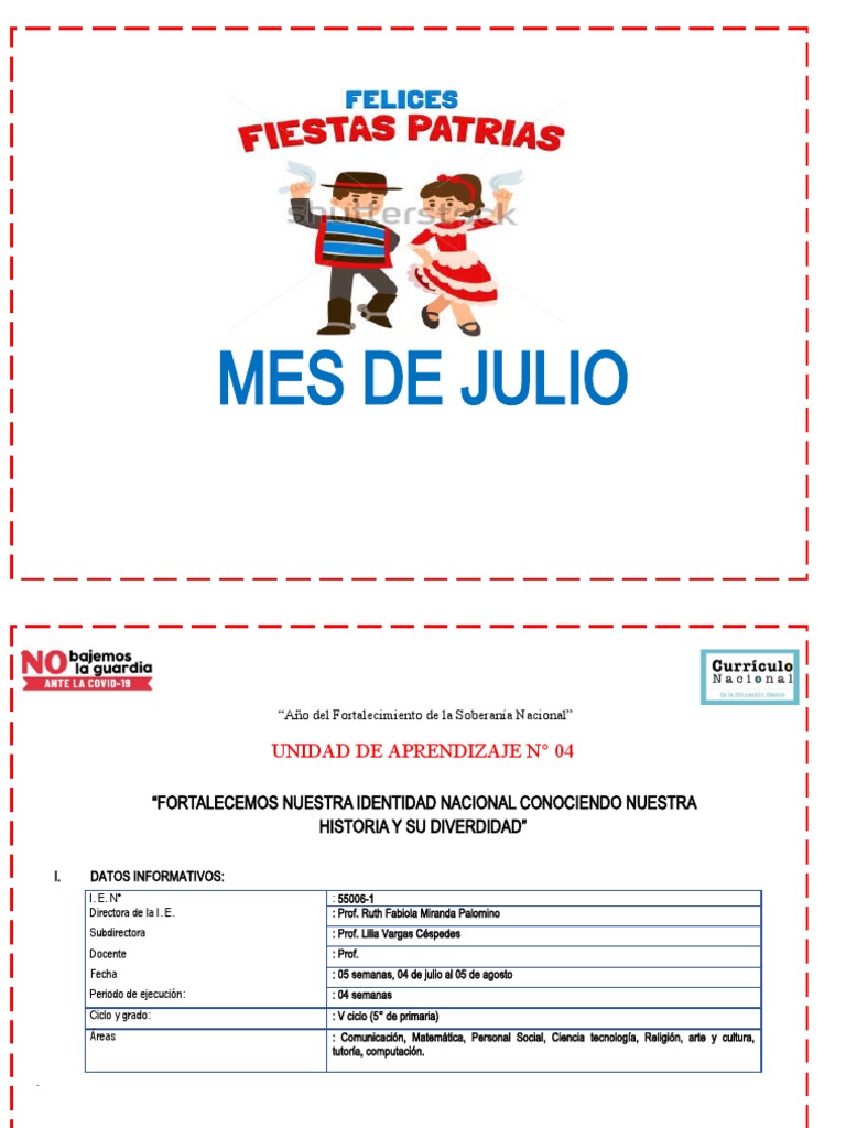 UNIDAD DE APRENDIZAJE 4° Julio | PDF | Evaluación | Evidencia