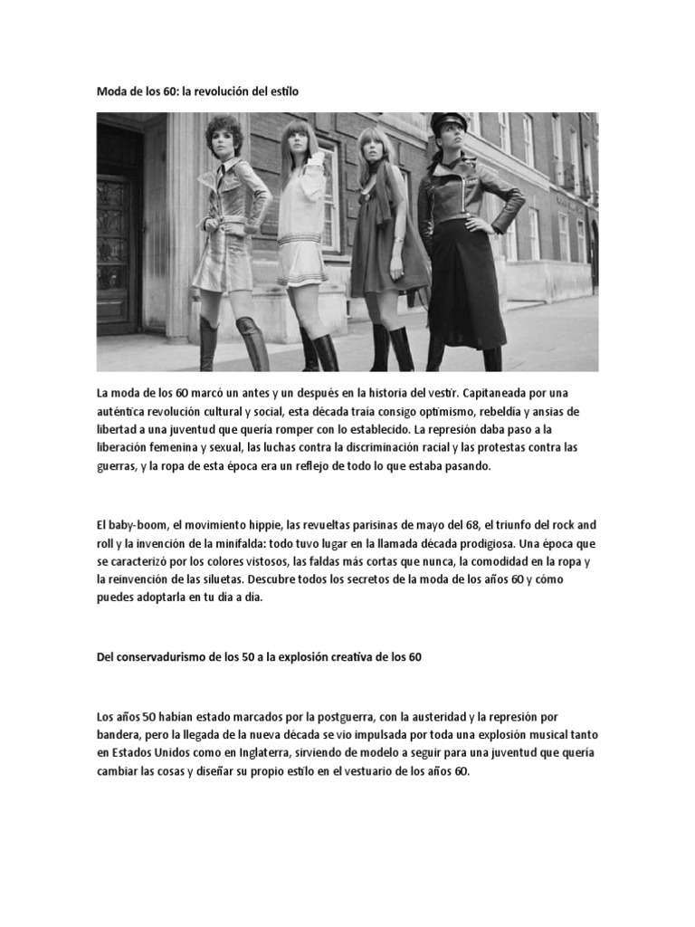 Moda revolucionaria de los años 60 | PDF | Moda | Ropa