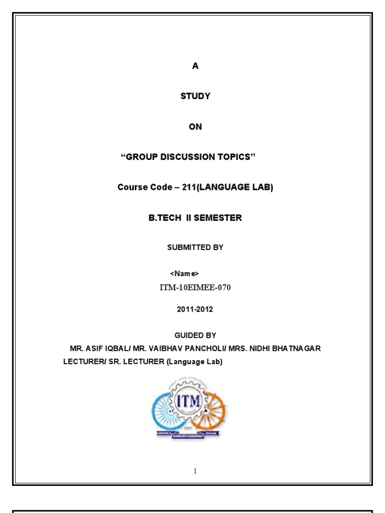 Study of Group Discussion Topics | PDF | Art
