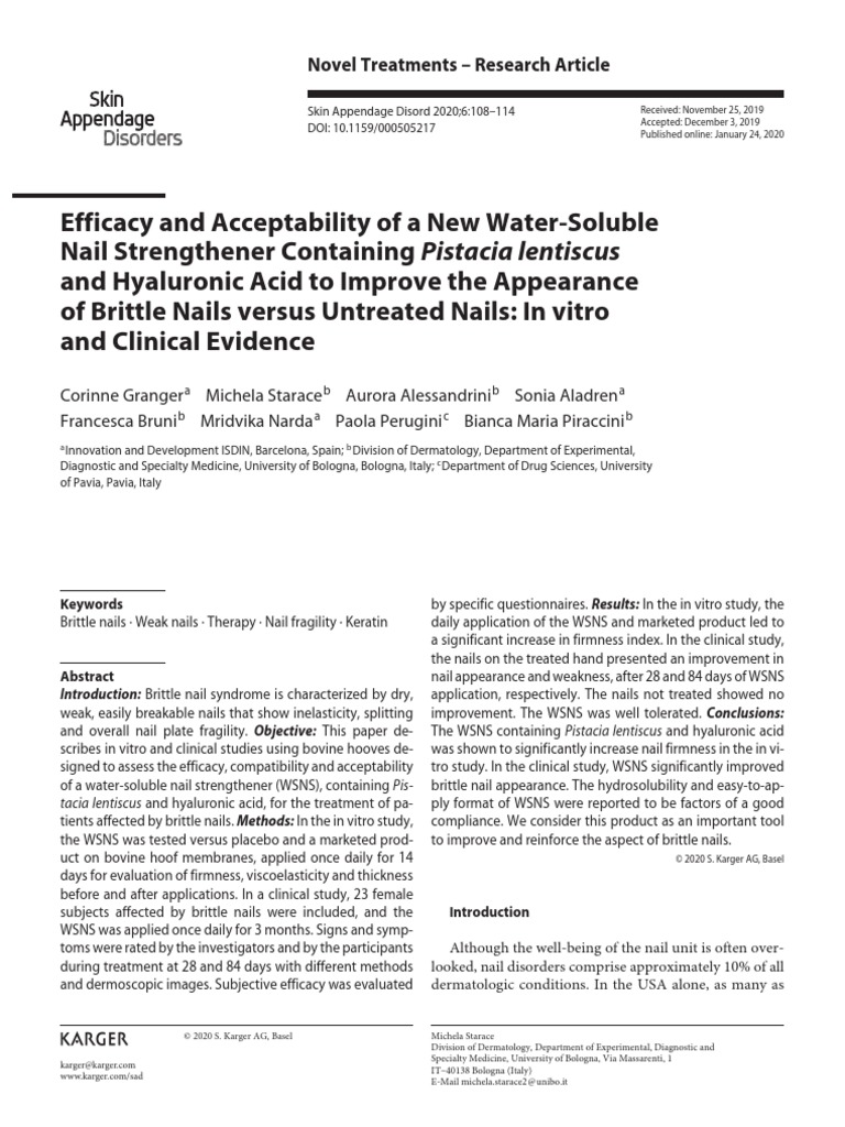 Novel Treatments - Research Article | PDF | Nail (Anatomy) | Clinical Trial
