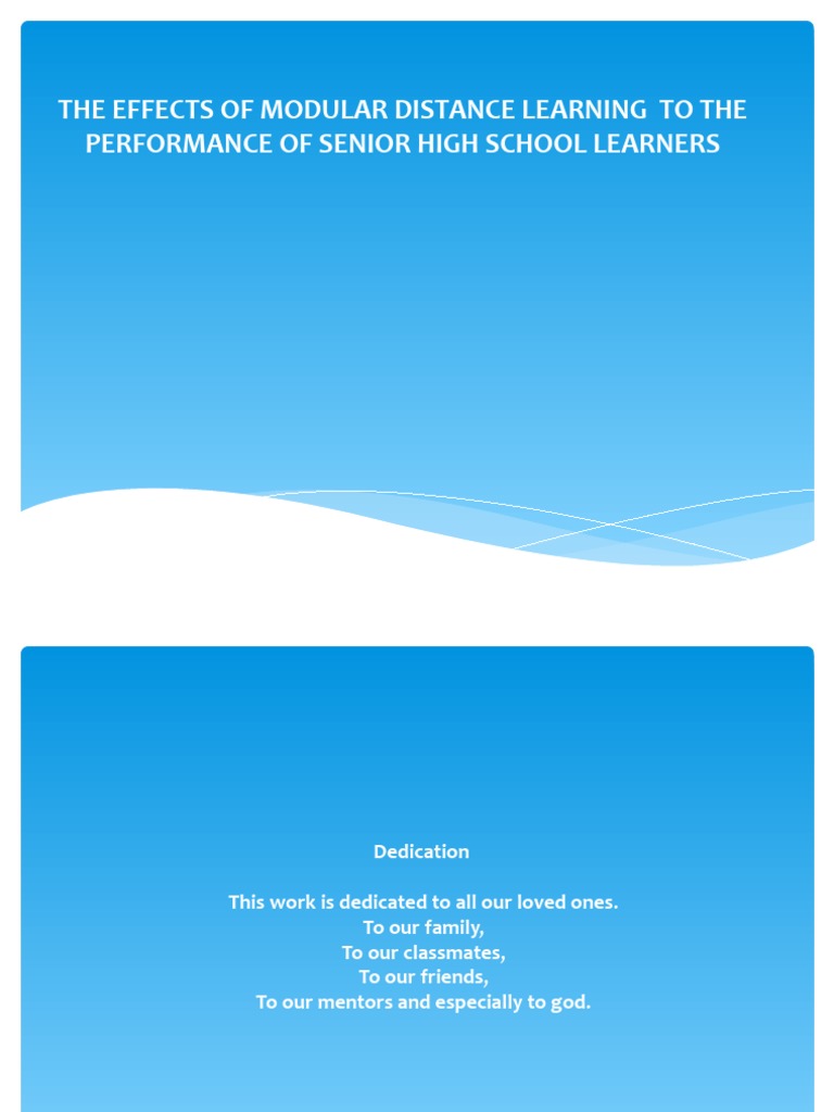 The Effects of Modular Distance Learning Modality To | PDF | Survey ...