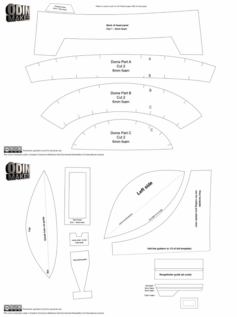 Bo Katan Helmet Foam Template | PDF