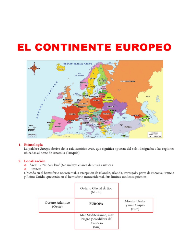 Características del Continente Europeo | PDF | Europa | Ciencias de la ...