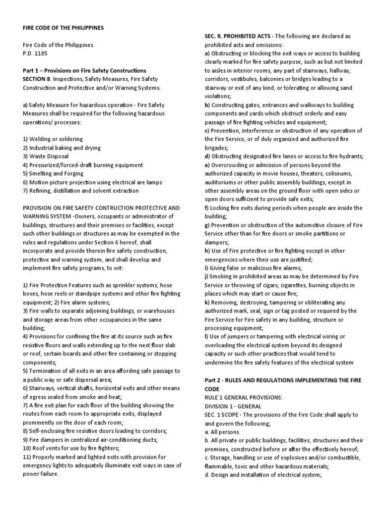 Philippine Fire Code Overview 2023 | PDF | Fire Safety | Firefighting
