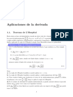 Teorema de L'Hospital y determinación de máximos y mínimos locales