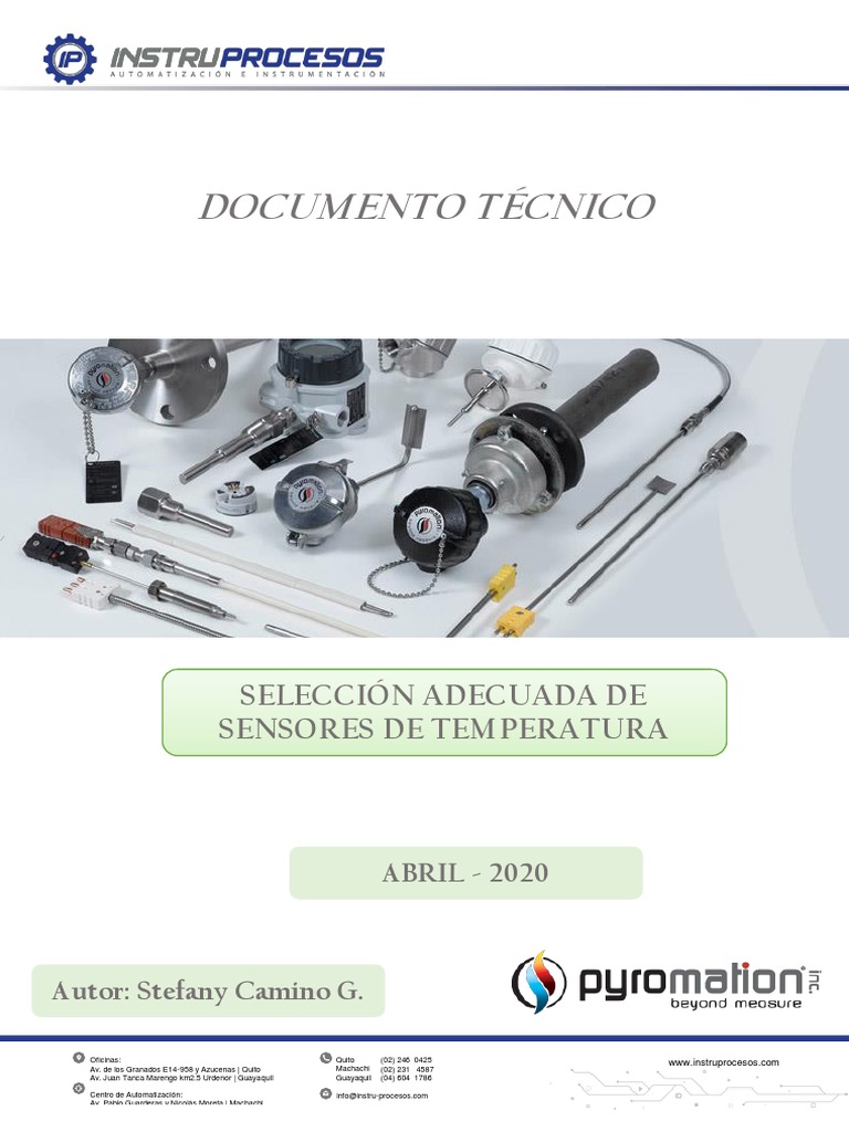 Selección de Sensores de Temperatura | PDF | Par termoeléctrico | Sensor