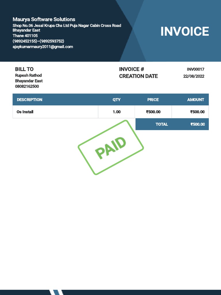 Invoice Template 2022 | PDF