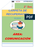 CARPETA DE RECUPERACIÓN 2° DE SEC. COMUNICACIÓN