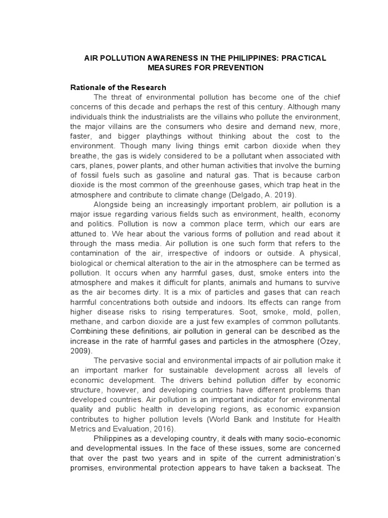 Air Pollution Awareness in the Philippines | PDF | Particulates ...