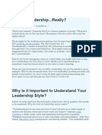 Why Understanding Your Leadership Style Matters
