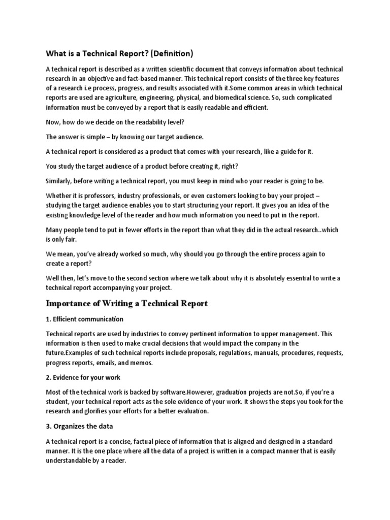 What Is A Technical Report 2 | PDF | Information | Proofreading