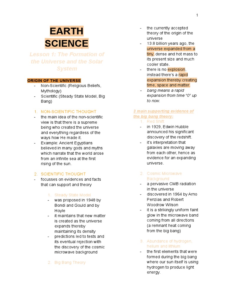 Earth Science 1 | PDF | Solar System | Earth