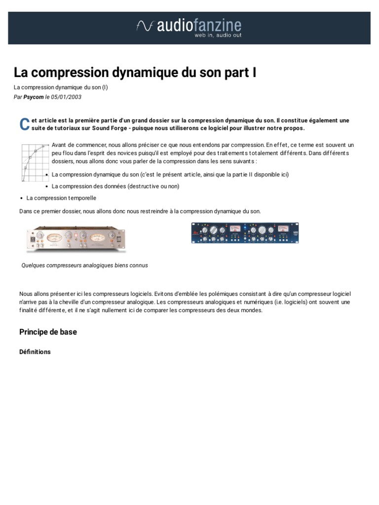 Compression dynamique du son : Partie I | PDF | Bruit | Qualia