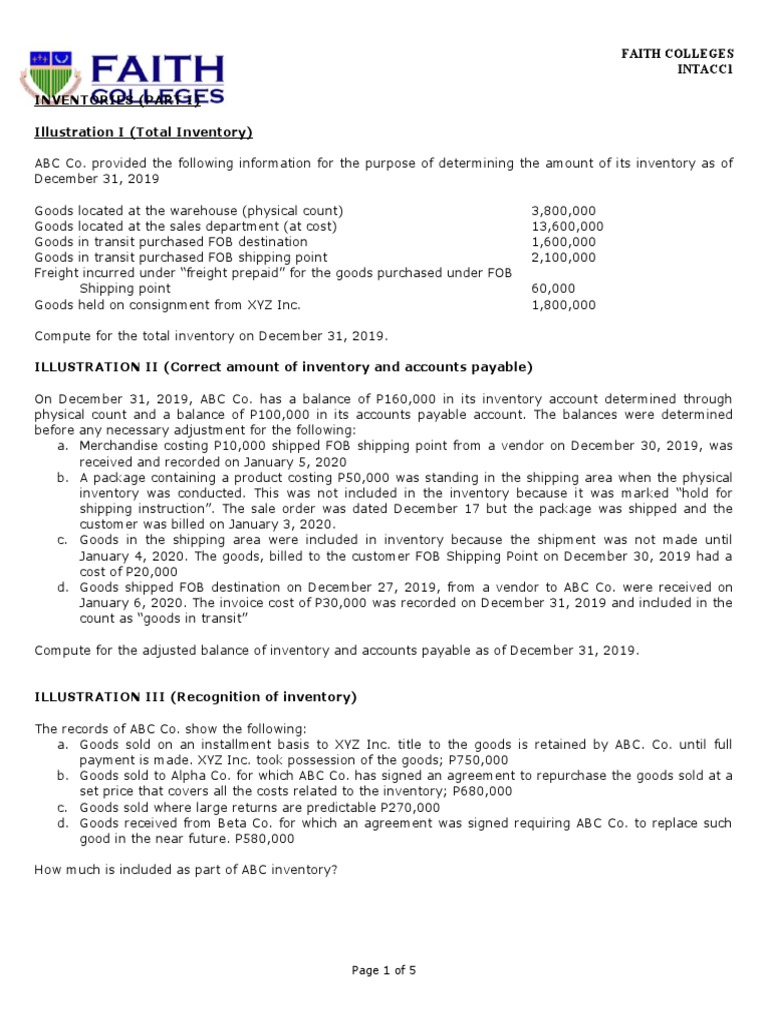 Inventory Calculations for ABC Co. | PDF | Cost Of Goods Sold | Inventory