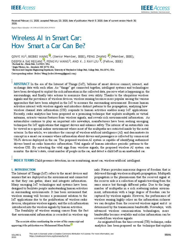 Wireless AI in Smart Car How Smart A Car Can Be | PDF | Internet Of ...