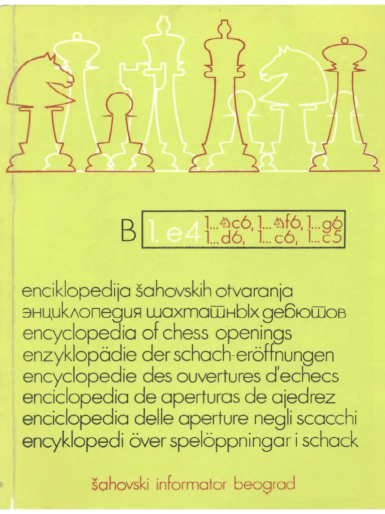 Encyclopaedia of Chess Openings, Volume B (1987 1th Ed) | PDF