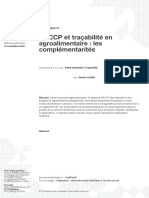 TR400 HACCP et traçabilité en agroalimentaire - les complémentarités