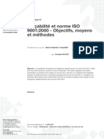 TR430 Traçabilité Et Norme ISO 9001-2000 - Objectifs, Moyens Et Méthodes