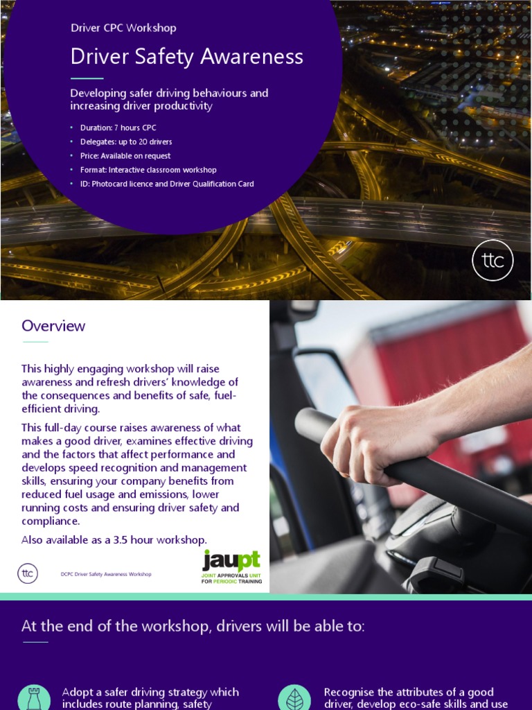 DCPC Driver Safety Awareness PDF Road Traffic Safety Safety