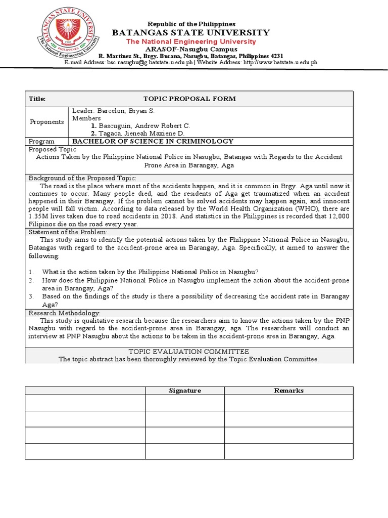 NEW - Research Topic Proposal Form-1 | PDF | Hiv