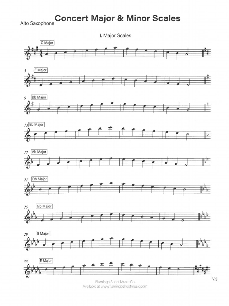 00 Concert Major and Minor Scales For Alto Saxophone PDF