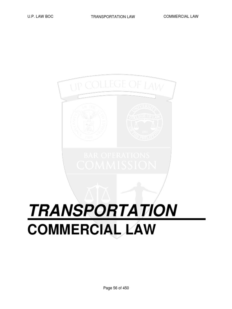 2020 UP Notes Transpo PDF Common Carrier Legal Liability