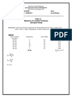 Task 11 - Measures of Central Tendency (Grouped)