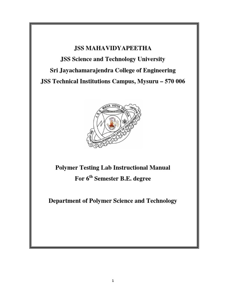 Polymer Testing Lab Manual Finalized PDF Strength Of Materials