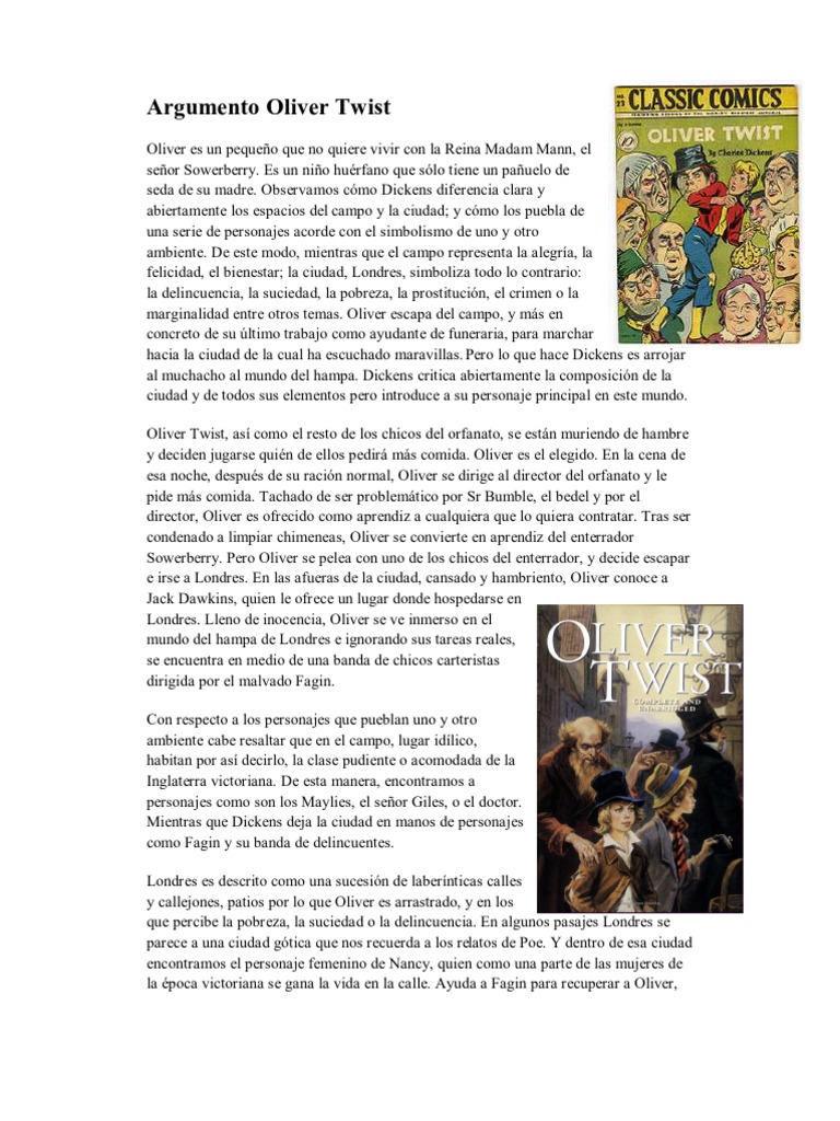 Argumento Oliver Twist PDF