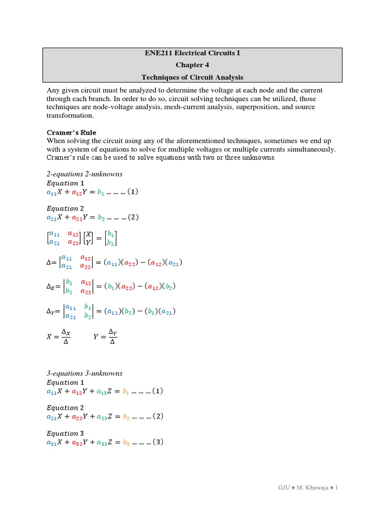 Chapter 4 - Techniques of Circuit Analysis Circuit Diagram