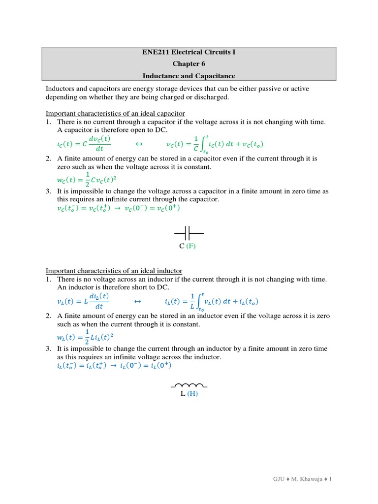 Characteristics and Equivalent Circuit Models of Inductors and