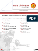 Problem Set 2 - Elimination of Arbitrary Constants