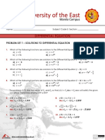 Problem Set 1 - Solutions To Differential Equation