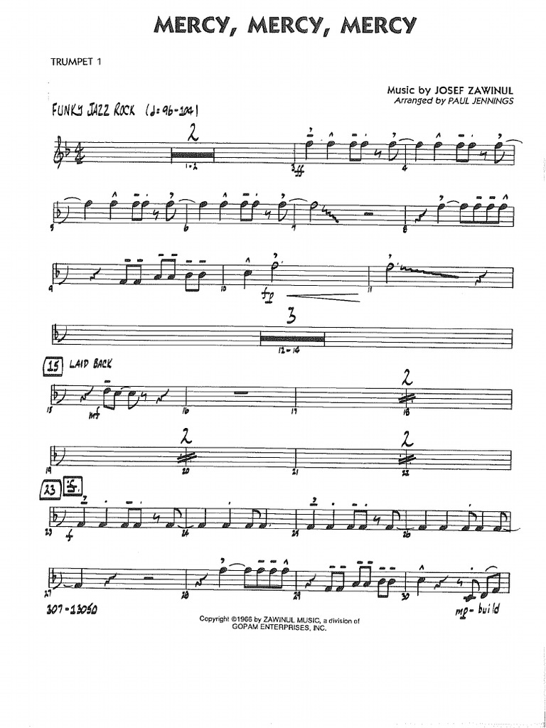 Mercy Mercy Mercy Brass Parts PDF