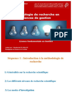 Emailing Méthodologie de Recherche - Séquence 1 - Introduction À La Méthodologie de Recherche