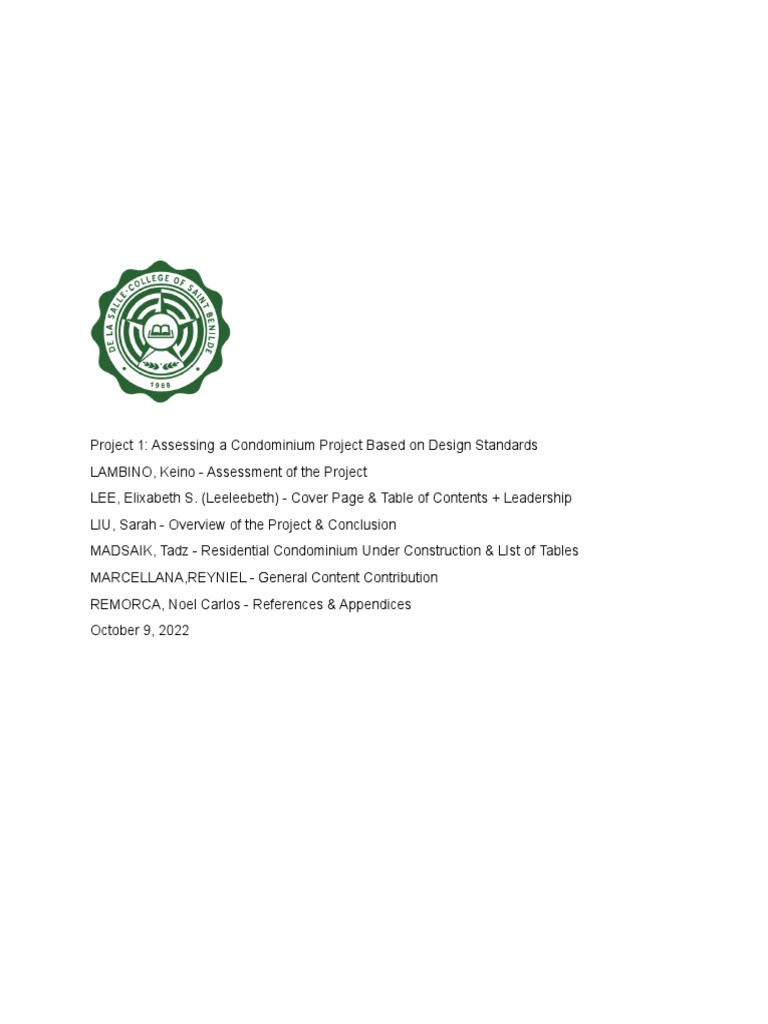 Condominium Project Assessment Guide | PDF | Buildings And Structures