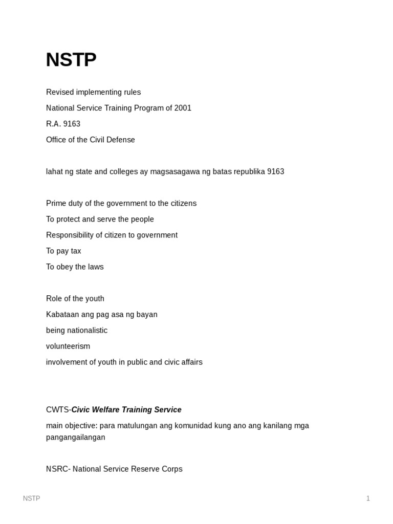NSTP | PDF