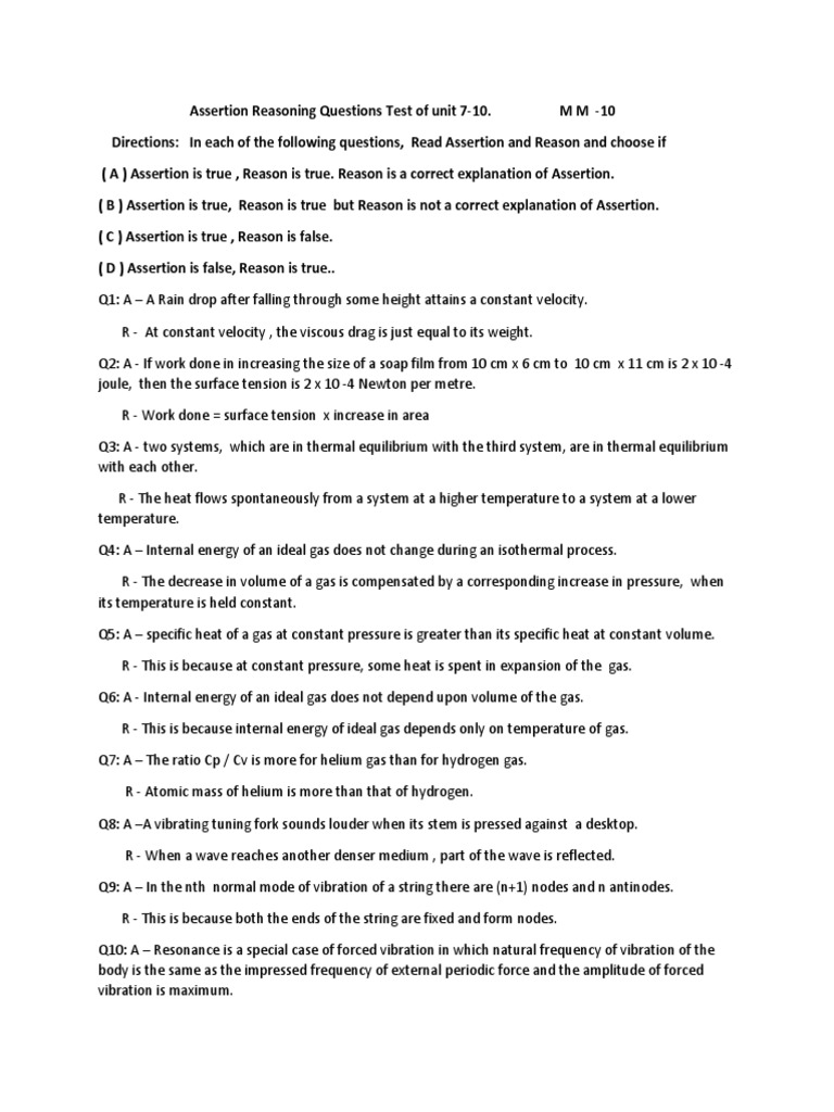 Types Of Assertion And Examples