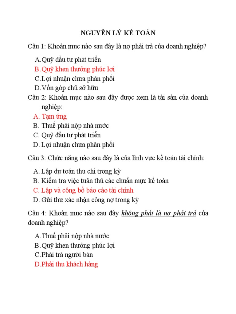De Trac Nghiem | PDF