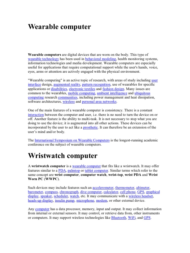 Wearable Computer PDF