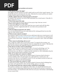 Common Project Defense Questions and Answers
