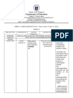 Weekly Home Learning Plan for Talubangi Elementary School