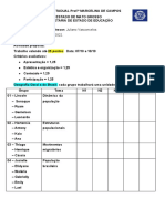 LISTA DE TRABALHOS 2° A