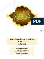 Plant Physiology and Ecology Lecture on Hydrosere Succession Stages