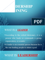 IV. Leadership Training