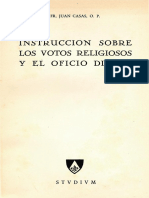 Instrucción Sobre Los Votos Religiosos y El Oficio Divino - Fray Juan Casas, O.P.