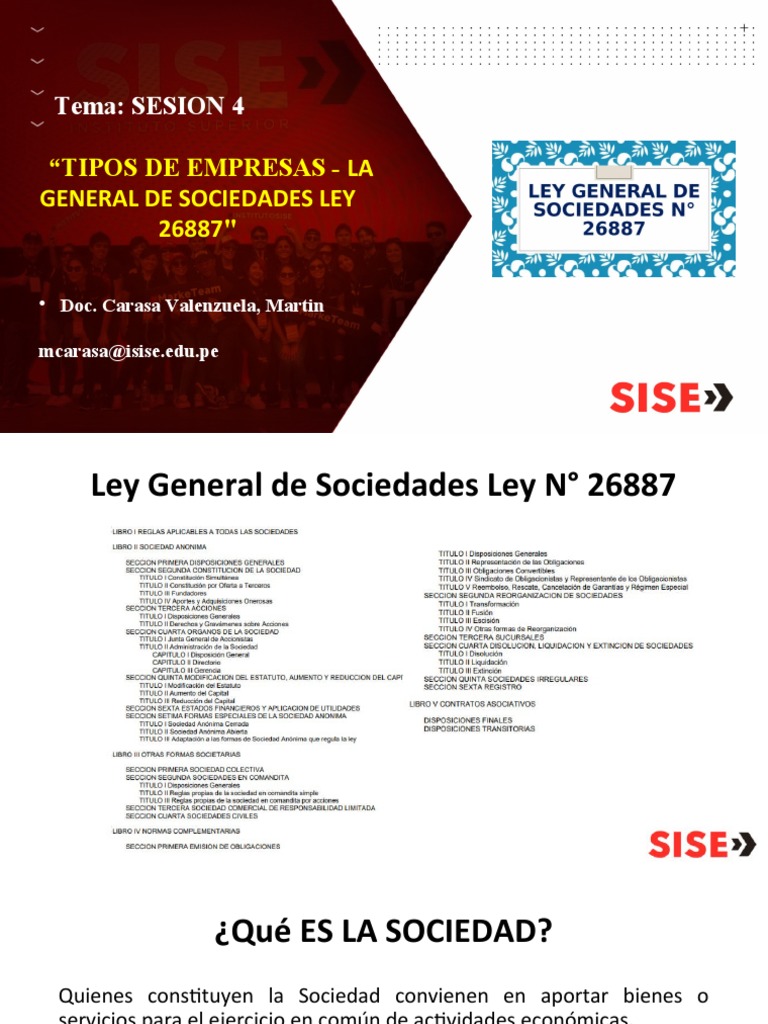 Tipos de Empresas según Ley 26887 | PDF | Sociedad de responsabilidad ...