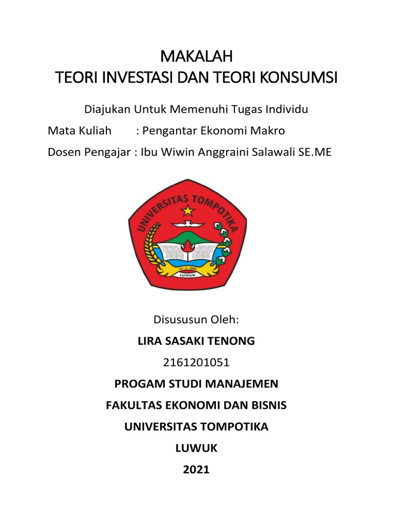Makalah Teori Investasi Dan Teori Konsumsi PDF