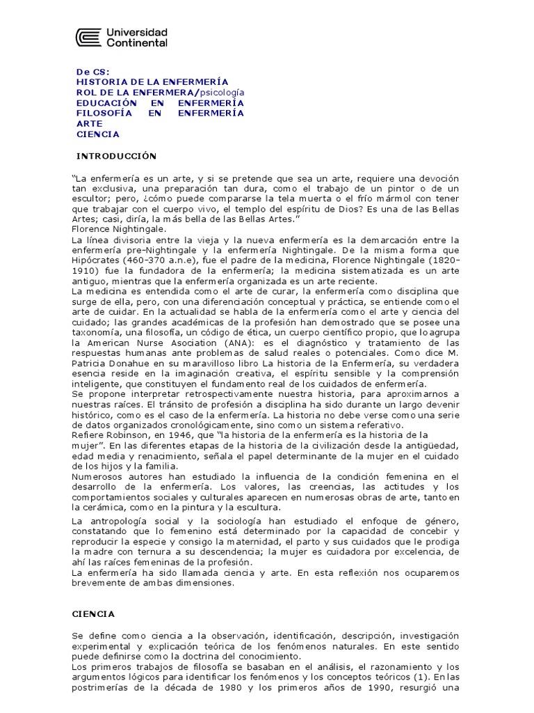 Enfermería Como Ciencia y Arte | Descargar gratis PDF | Enfermería ...